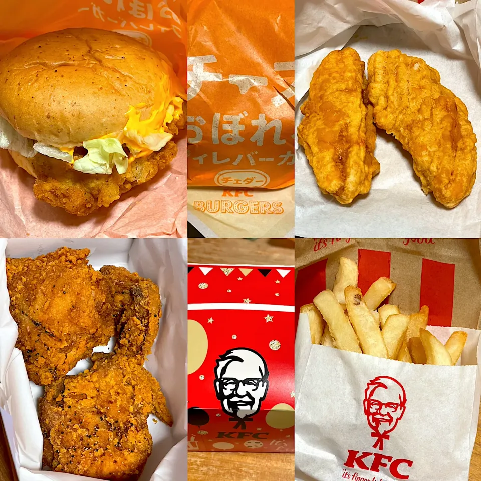 ガリペパチキン🍗　ポテト🍟　チェダーチキンフィレオバーガー🍔　クリスピー🍗|るみおんさん