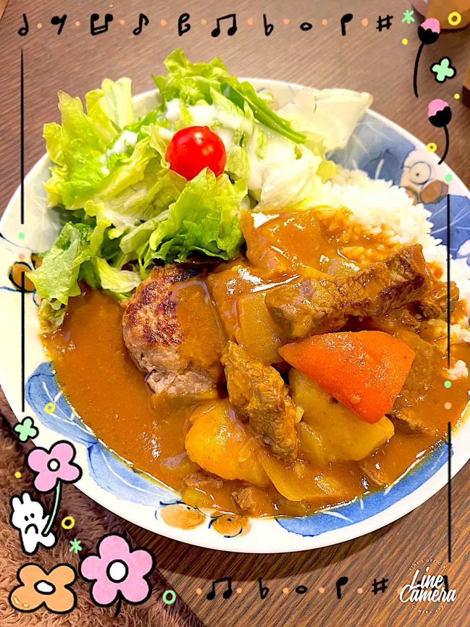 ハンバーグカレー🍛|ゆき茶❁⃘*.ﾟさん