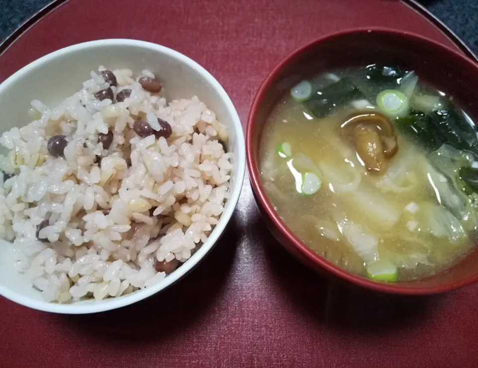 小豆ごはんと味噌汁|由紀子さん