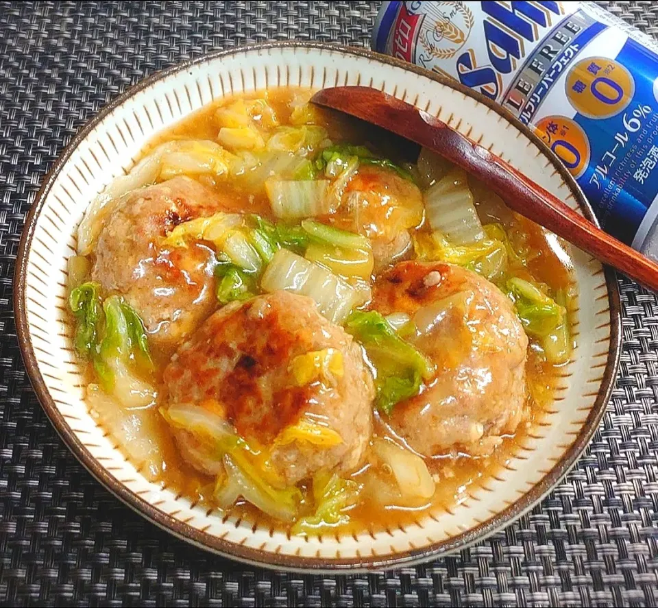 【おうち居酒屋ごはん】ふわふわお豆腐つくねと白菜のとろみ煮|からあげビールさん