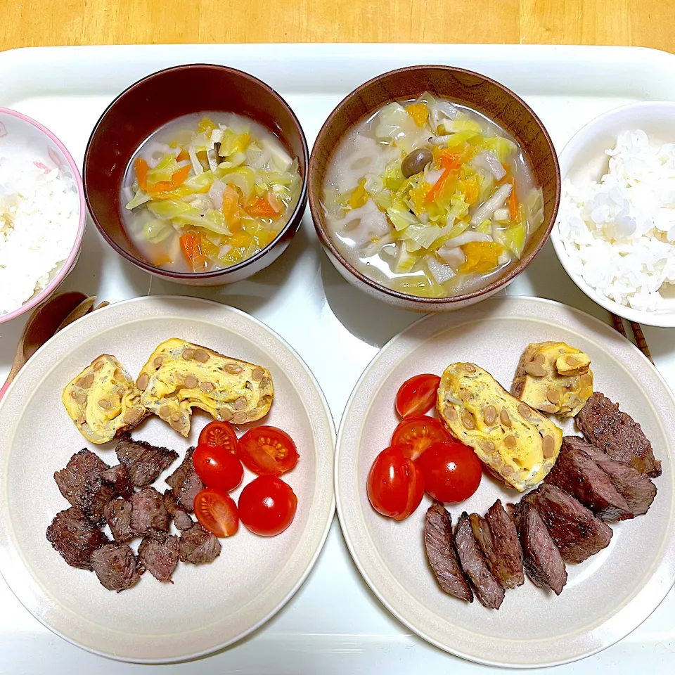 Snapdishの料理写真:晩ご飯 for her & me #山形牛|Kahoさん