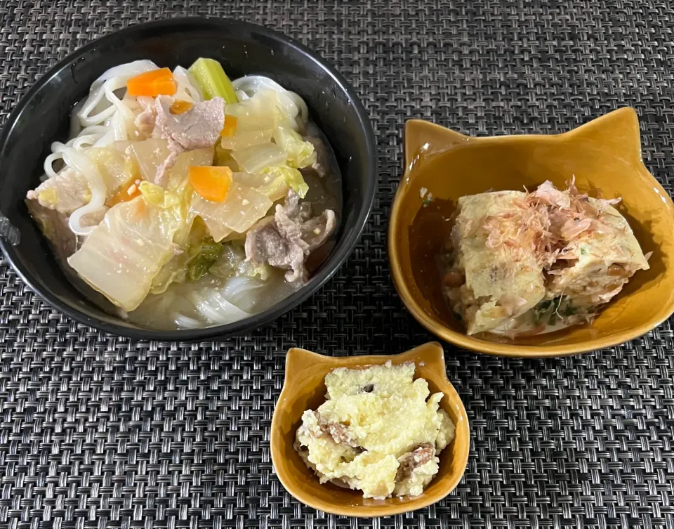 【本日の夕飯】糖質オフ麺を使った糖質オフ味噌煮込みうどん|まひるさん