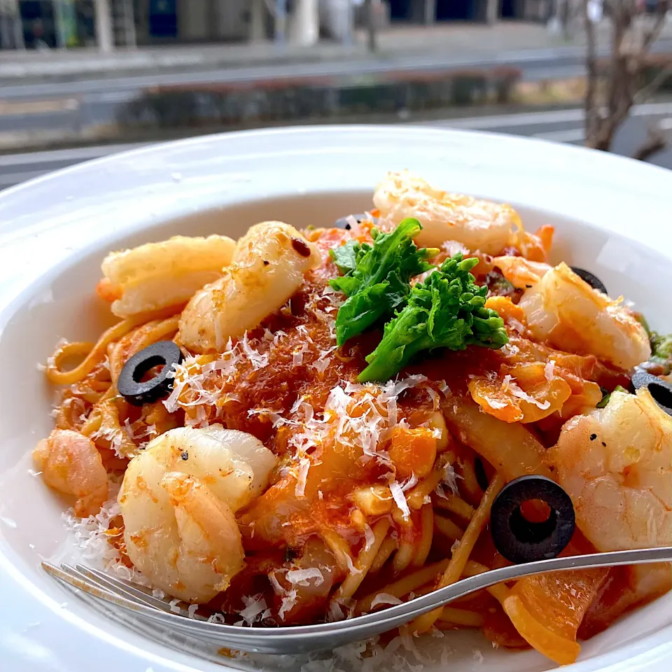 菜の花と海老のスパゲッティ|Kさん