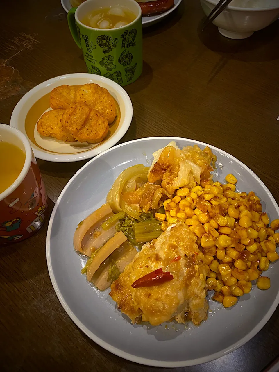 チキンと野菜煮　チキンナゲット　お茶|ch＊K*∀o(^^*)♪さん