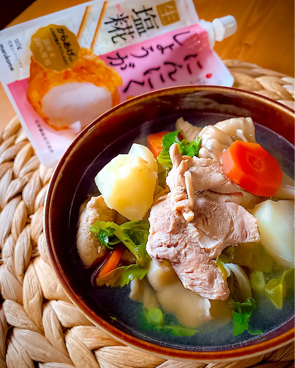 鶏肉とアルモンデ野菜たちの薬膳塩糀スープ🍲💭|にゃんぺこさん