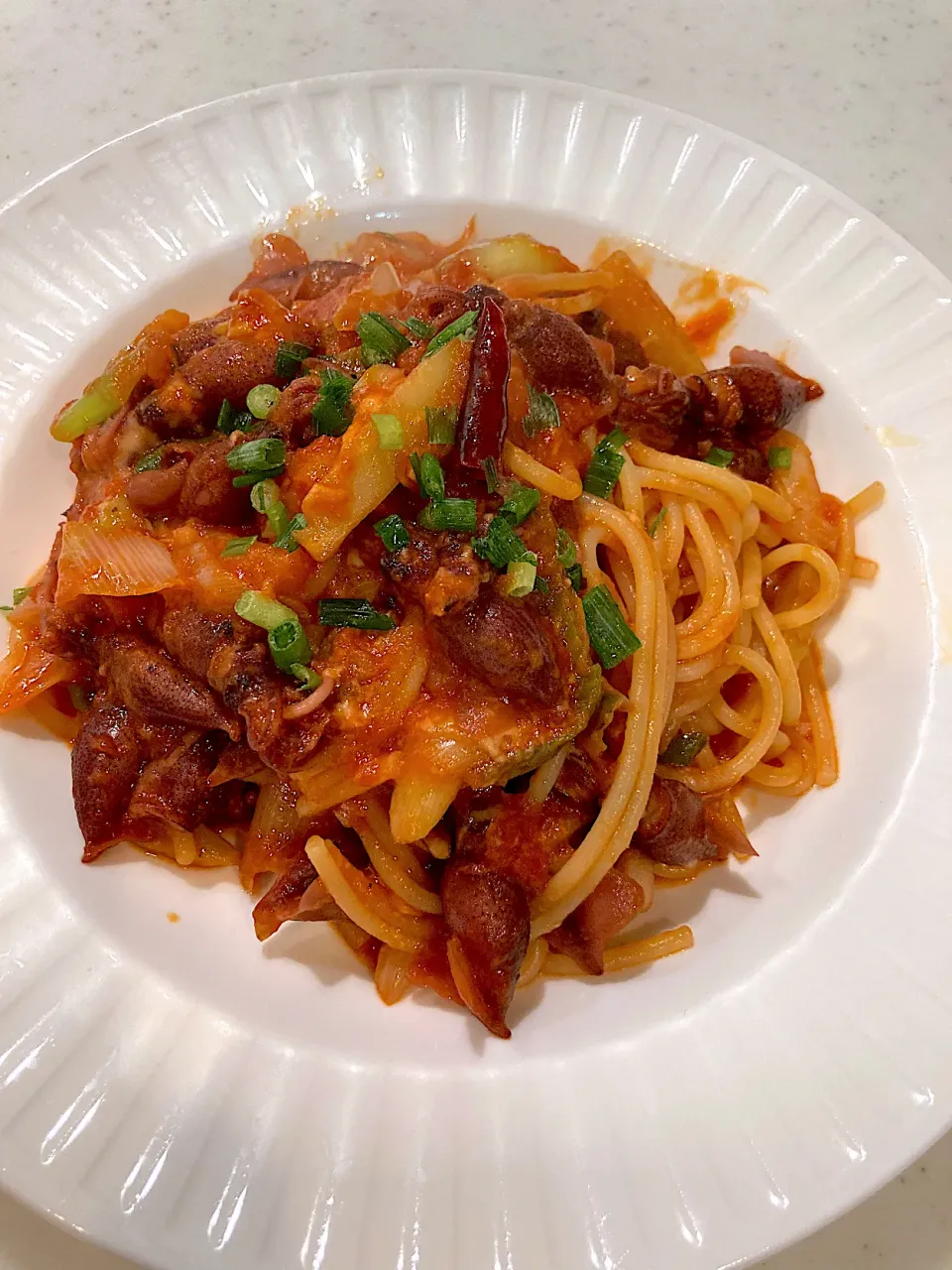 初物ホタルイカのトマトソースパスタ🍝|keitanさん