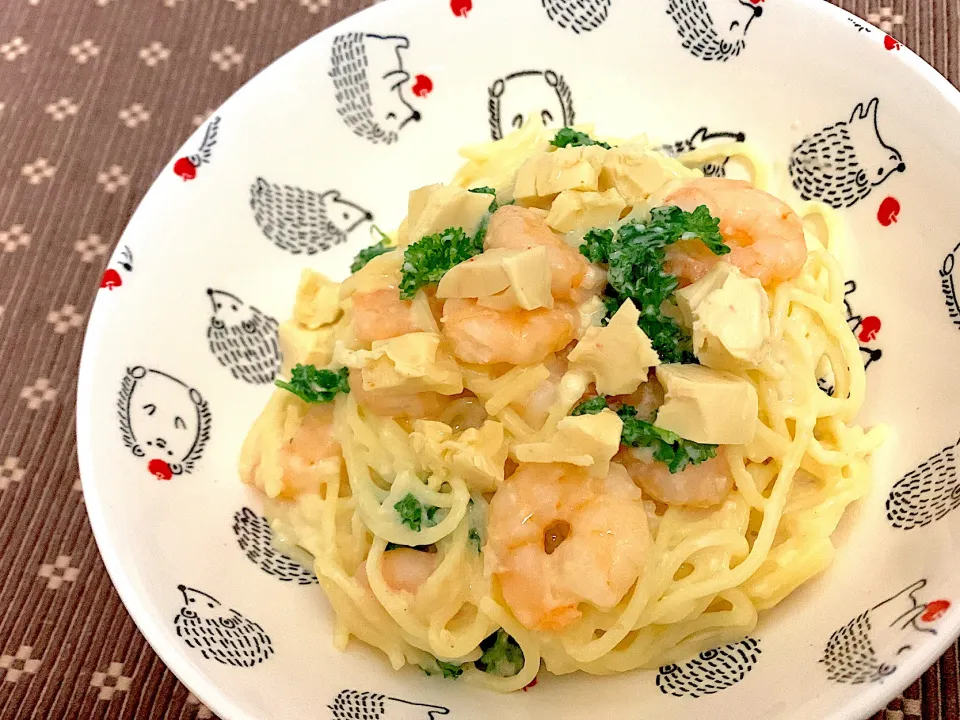 Snapdishの料理写真:エビクリームパスタ|satokoさん