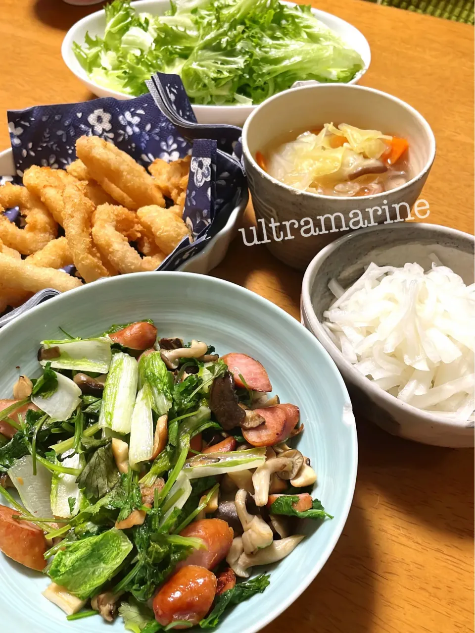 Snapdishの料理写真:＊イカフライ♪白菜のスープ＊|ultramarineさん