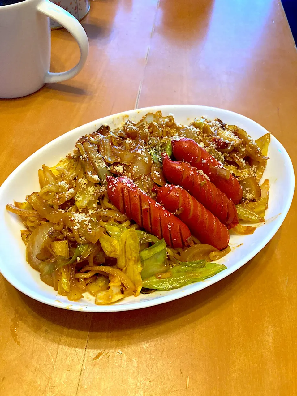 Snapdishの料理写真:辛ラーメン焼きそば|Hiroshi Kさん