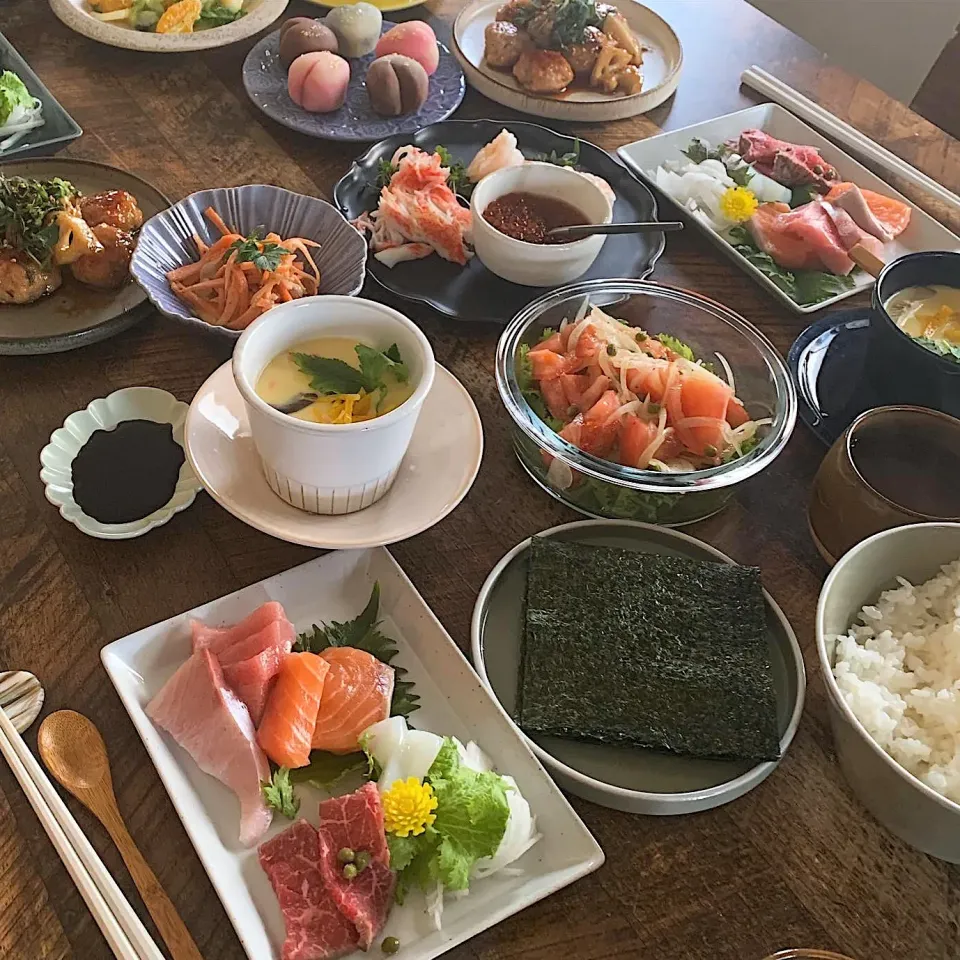 Snapdishの料理写真:手巻き寿司🍣|ユッキーさん