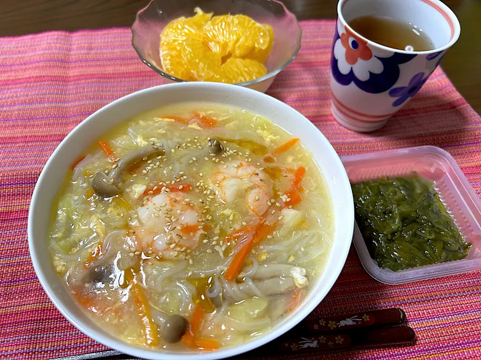 エビと野菜の中華たまごスープ|Emiさん