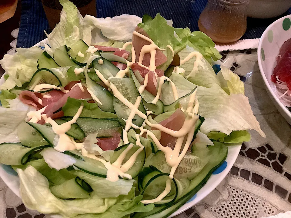 生ハムのサラダ🥗😋|アライさんさん