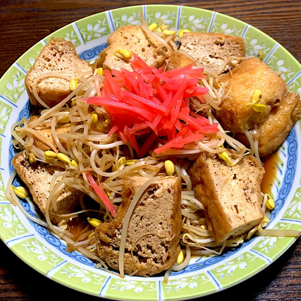 豆もやしと油揚げの炒め物^_^|きよっさんさん