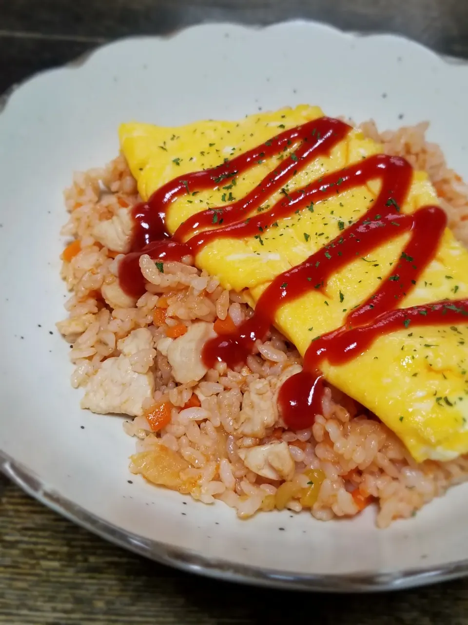 たまごのっけチキンライス|ぱんだのままんさん