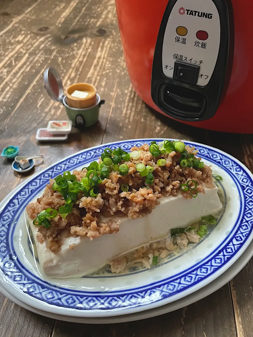 肉末蒸豆腐🇨🇳電鍋で豚ひき肉の蒸し豆腐|七海さん