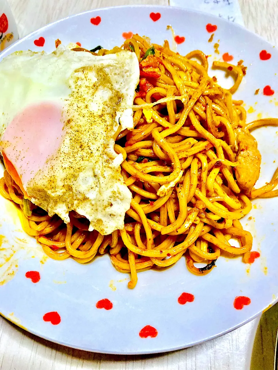 Snapdishの料理写真:目玉焼き焼きそば|Ayaさん