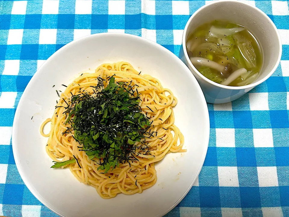 明太子パスタとたくさん野菜のスープ|jackybeanさん