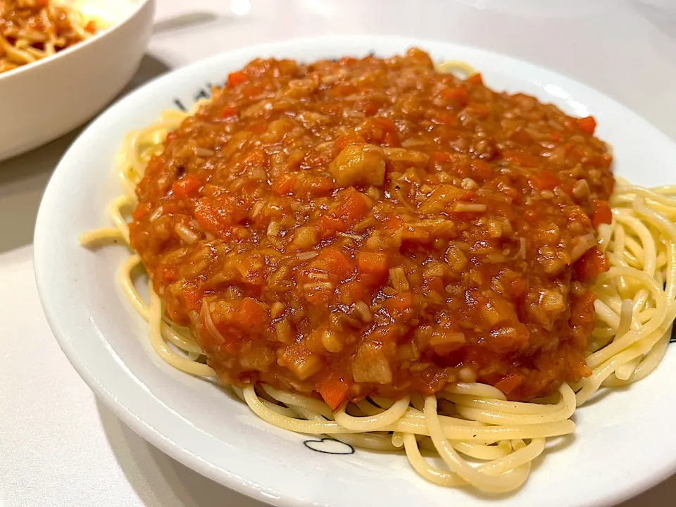 おからこんにゃくで♪ミートソーススパ晩ごはん~(^^)❤︎|いつくしみちゃんさん