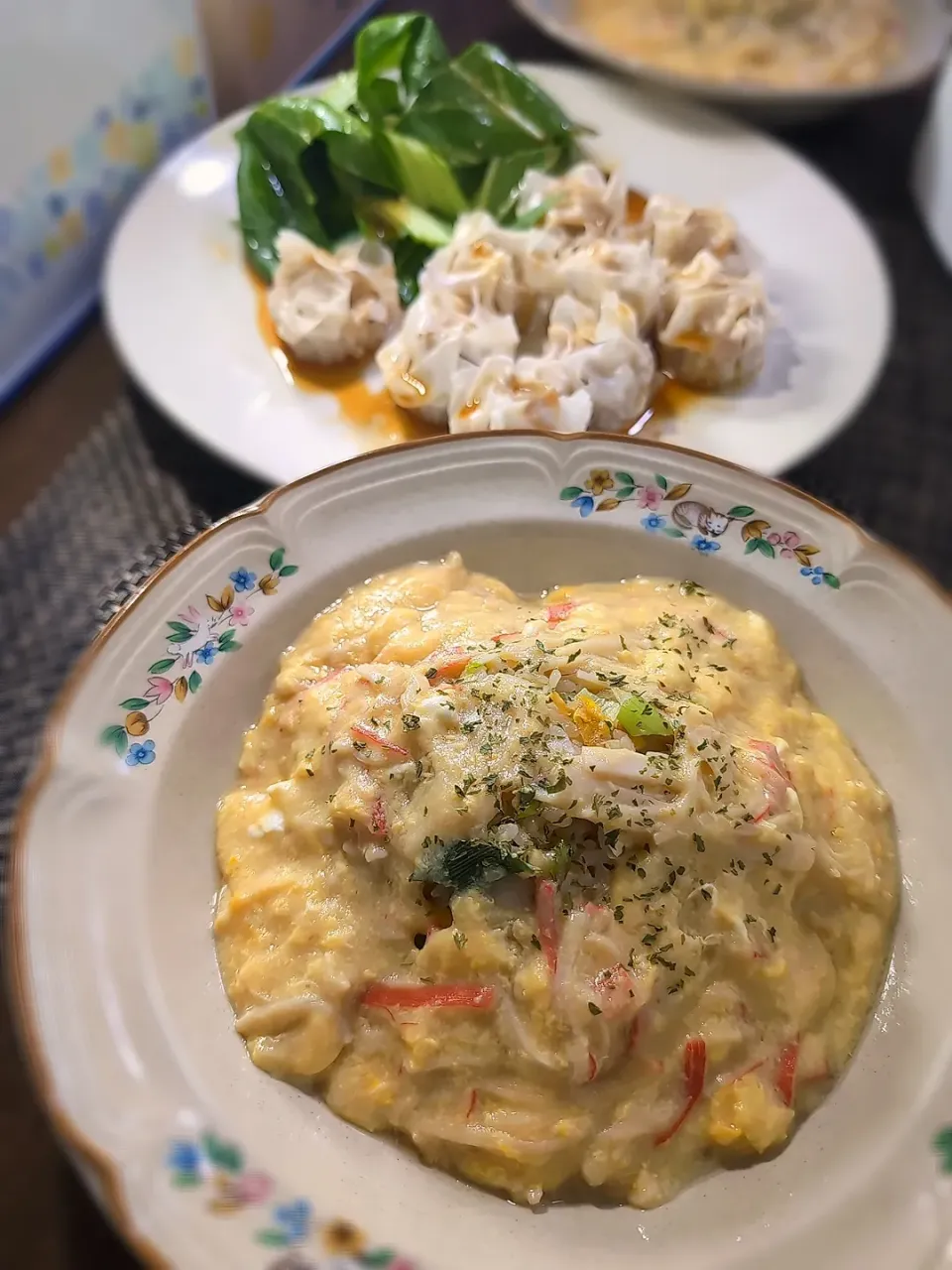 ふわとろ卵あんかけチャーハン＆agf海老肉シュウマイとサラダ|テケテケさん