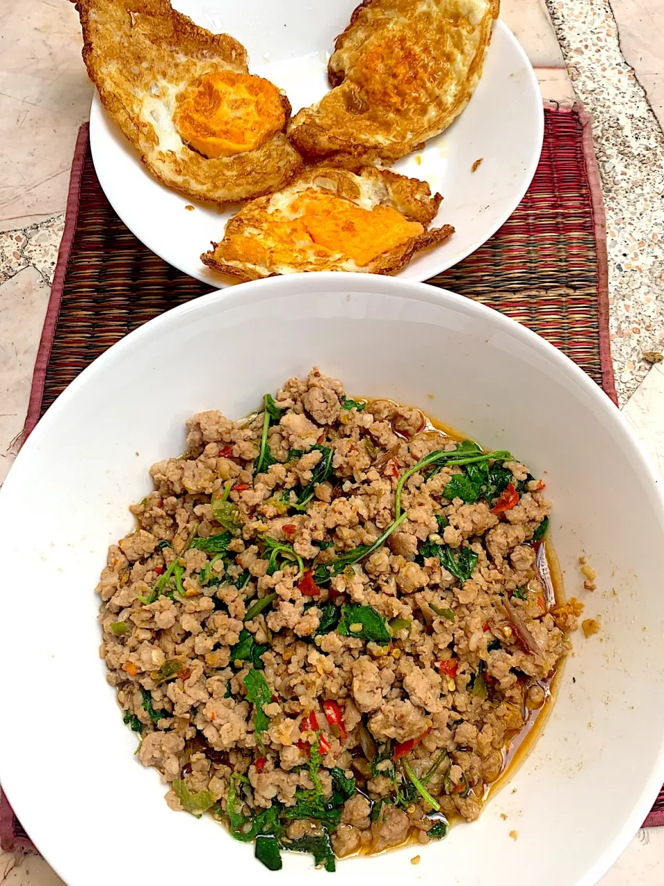 Stir  Fried Thai basil with minced pork and a fried egg 💕|ple💕さん