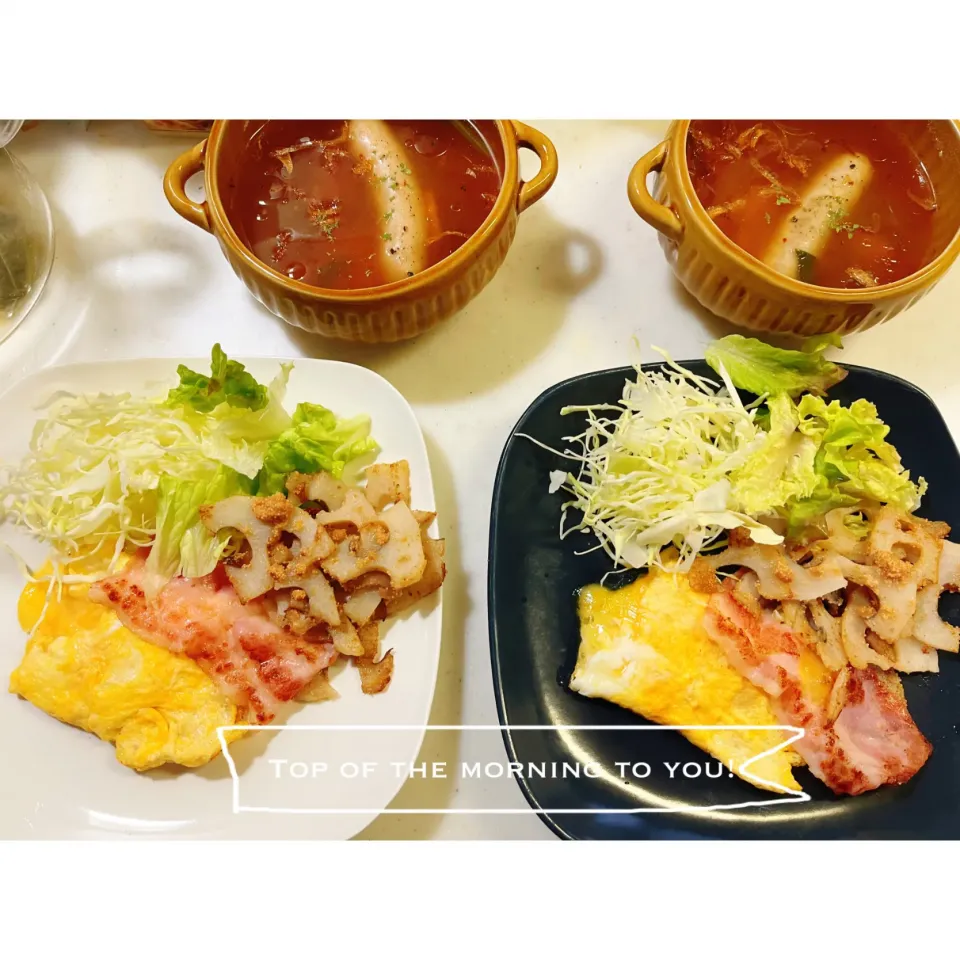 Snapdishの料理写真:ある日の朝ごはん。|aki_puさん