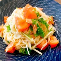 トマトと水菜の冷製パスタ|きい@料理好きサラリーマンさん