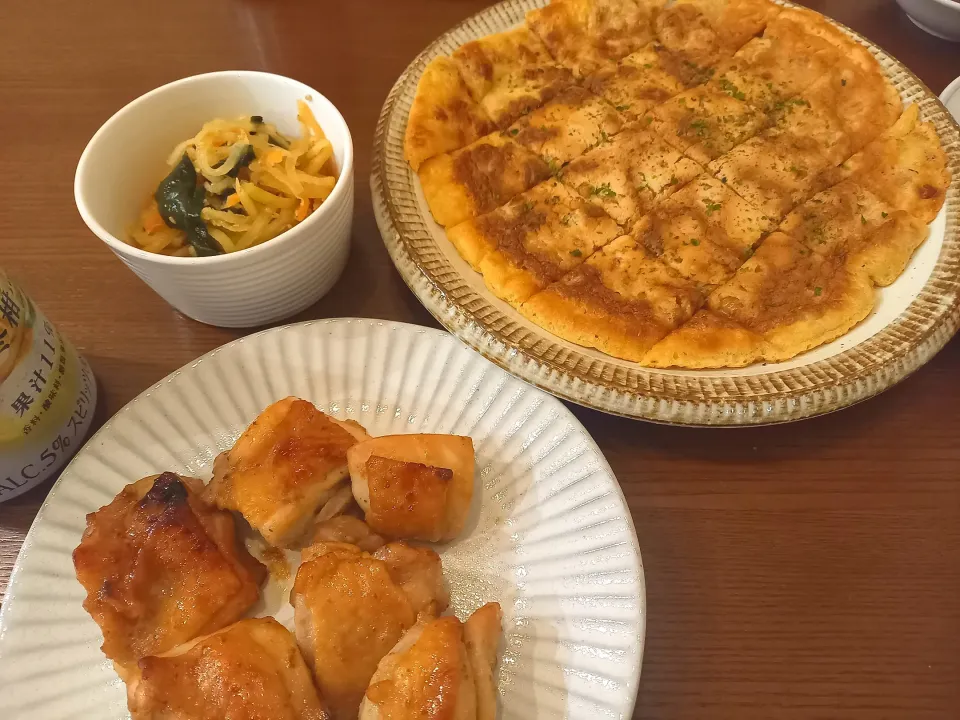 ローストチキン　大根で春雨サラダ　納豆チヂミ|🍏りんご🍎さん