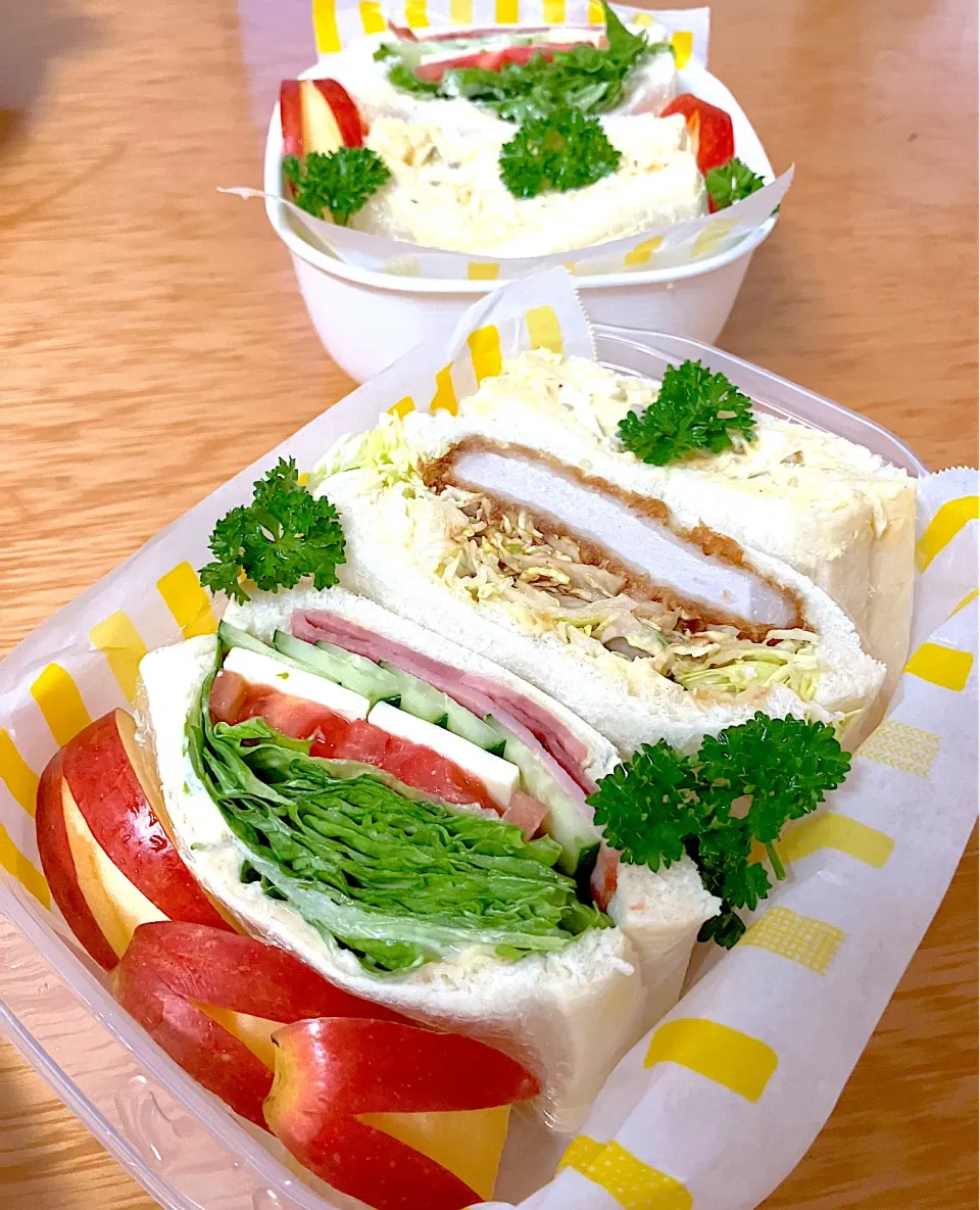 家族お弁当🥪୧⃛(๑⃙⃘◡̈︎๑⃙⃘)୨⃛❤️|ふみぃさん