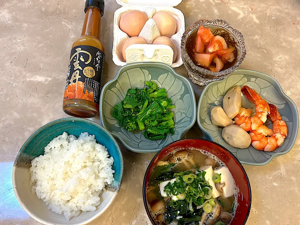 烏骨鶏の卵かけご飯の朝昼兼用ご飯|ガメちゃんさん