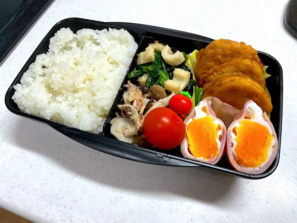 2/25 旦那弁当⁂蓮根つくね弁当|ゆさん