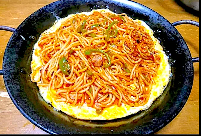 パエリアパンで🥘スパゲティ🍝ナポリタン昭和風🍝もちろん良く茹で太麺|🐈⸒⸒⸒⸒つるのダンス🐈🐾さん