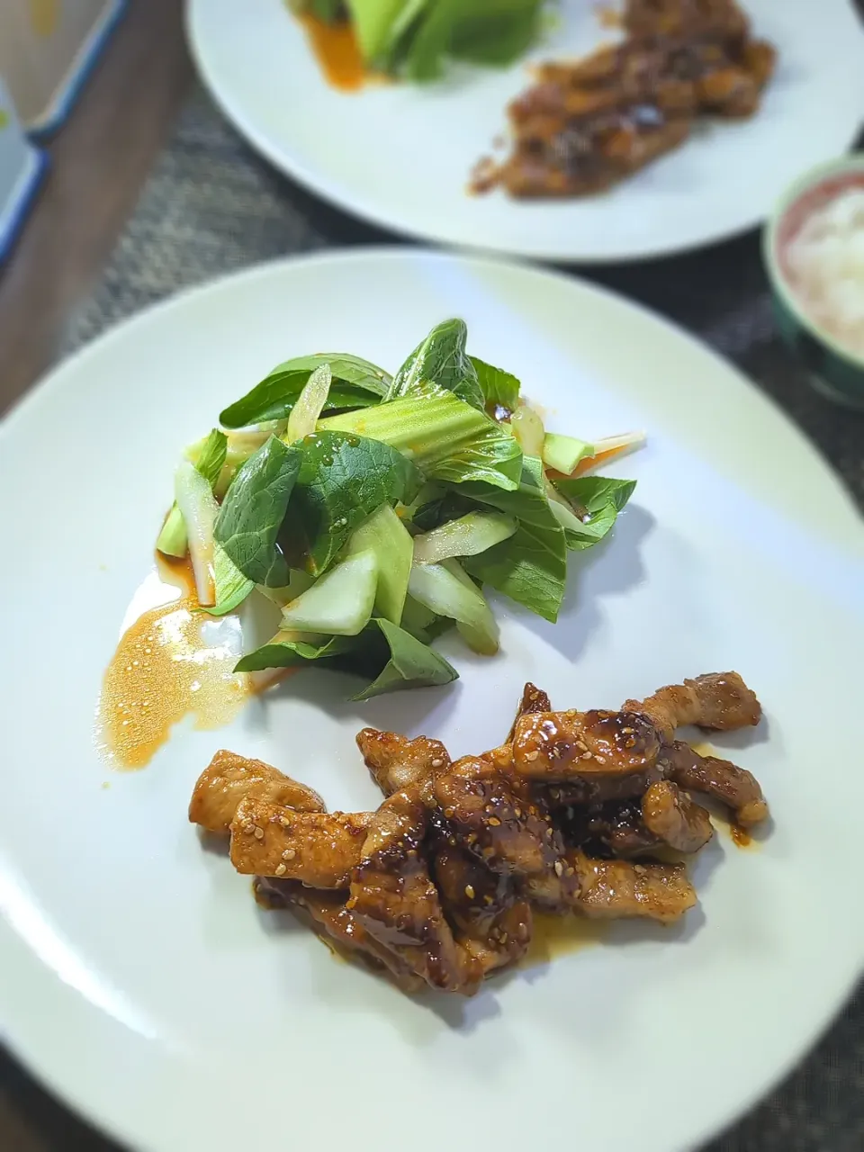 豚肉のピリ辛味噌焼き＆サラダ|テケテケさん