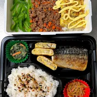 Snapdishの料理写真:三食丼弁当🍱塩サバ弁当🍱|きっきー🥰さん