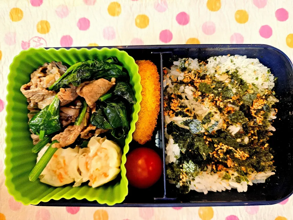 ほうれん草と牛肉の炒め物❤️旦那さんお弁当❤️|かおるcitronさん