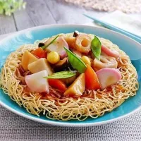 のっぺ餡かけかた焼きそば|ヤマサ醤油公式アカウントさん