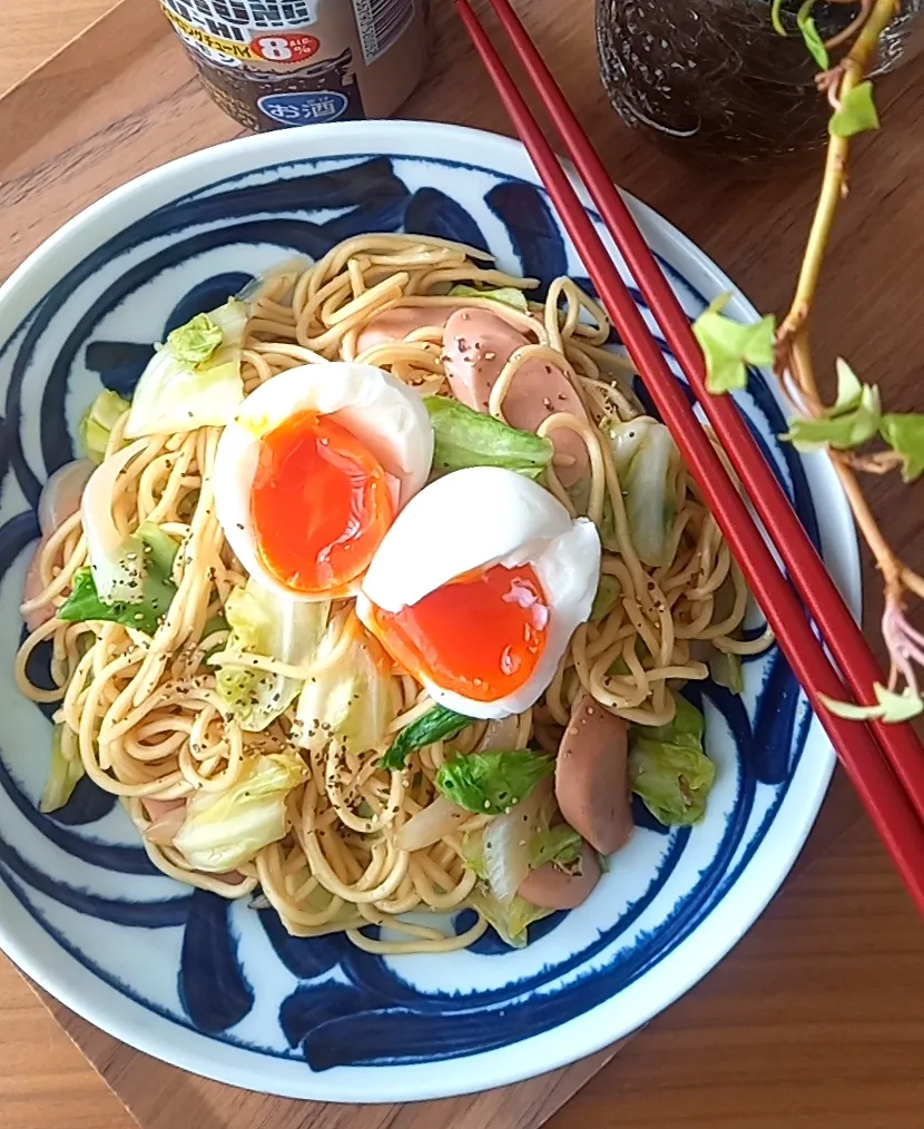 ｷﾞｮﾆｿと春ｷｬﾍﾞﾂの塩焼きそば|まりおさん