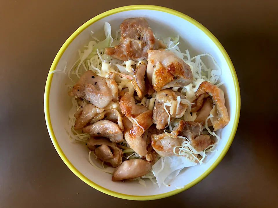 鶏もも塩ダレ焼き丼|ばーさんさん