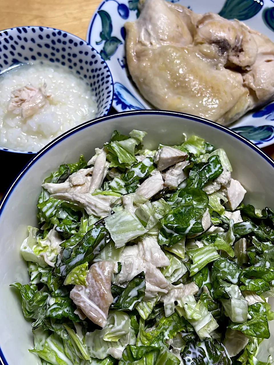 サラダチキン1枚はサラダ🥗チキン煮た出汁は雑炊に⤴️|abekoさん