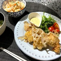 Snapdishの料理写真:鶏のハニーマスタードソース|AKUBI*:ஐ(●˘͈ ᵕ˘͈)さん