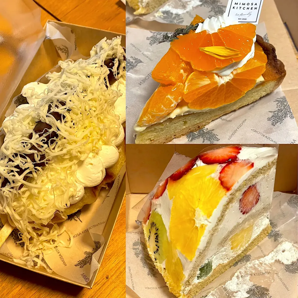 小倉バター🧈クロッフル　ミカン🍊ケーキ　フルーツズコット🍰|るみおんさん