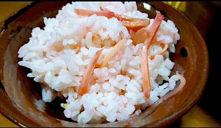 二日酔い、疲労、風邪、冷えに【紅しょうが炊き込みご飯🍚】|🐈⸒⸒⸒⸒つるのダンス🐈🐾さん