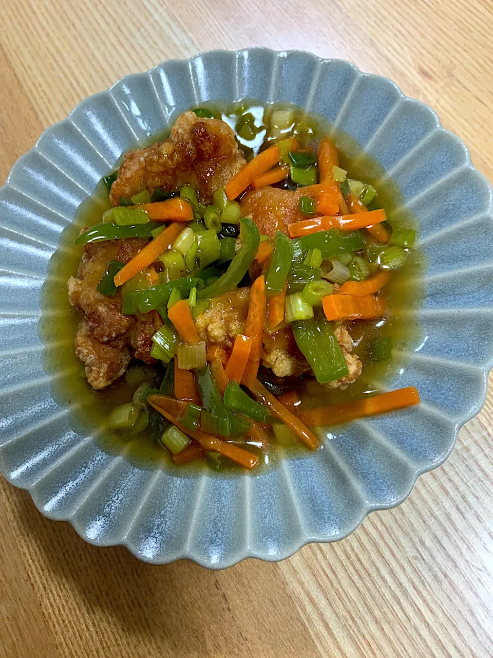 Snapdishの料理写真:鶏の唐揚げ野菜あんかけ♡|ekoneko❤︎さん