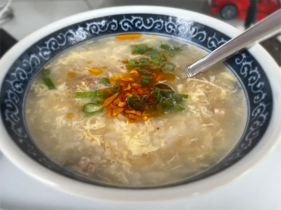 Snapdishの料理写真:Rice Porridge with egg Congee/Okayu|Laki Maikaʻiさん