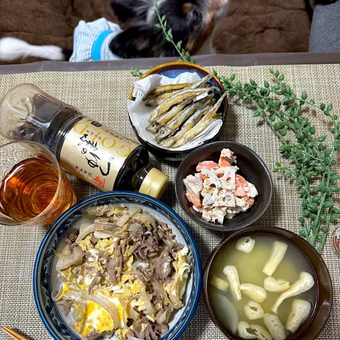 「つゆの素ゴールド」を使ってみたSnapdishの料理・レシピ写真:牛蒡と馬で柳川風丼定食で晩御飯❤️