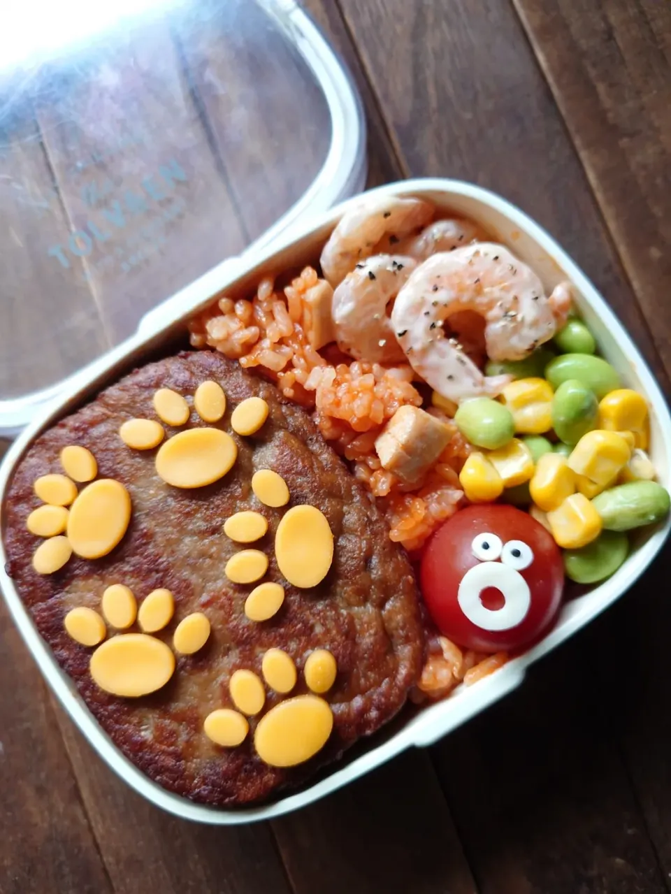 漢の…次女用🍱幻の肉の日のニクキューバーグ弁当|ᵏᵒᵘさん