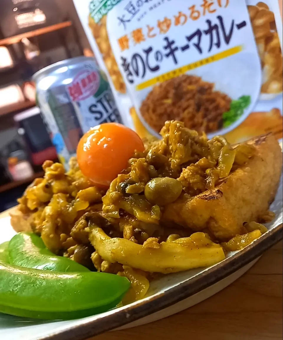 大豆肉ｷｰﾏｶﾚｰｵﾝｻﾞ厚揚げｽﾃｰｷ|まりおさん