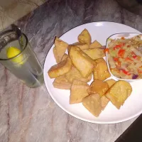 Snapdishの料理写真:Fried Tofu and Cabbage 🥬 with lemon 🍋 Juice.|NENNE'S KITCHENさん