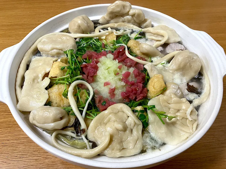 ＊梅おろし鶏鍋🍲子どもたちの自由型手打ちうどん＊|＊抹茶＊さん