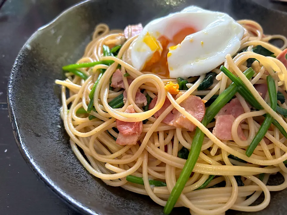 ほうれん草とベーコンの和風パスタ|ハルさん