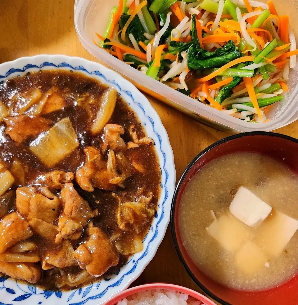 鶏肉と白菜のとろとろ煮、小松菜の3色ナムル|さきさん